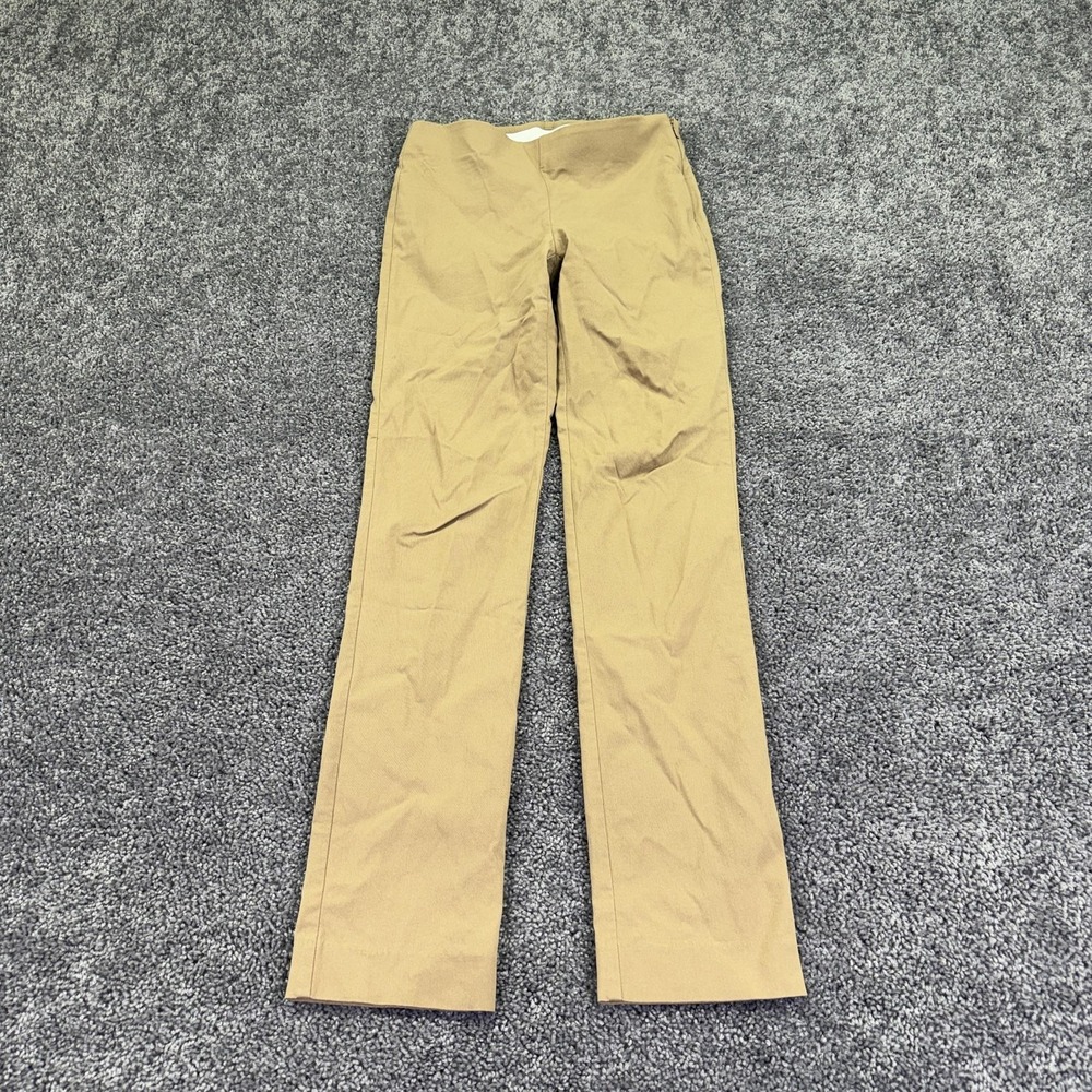 White House Black Market Pants Womens 00 Beige Slim Straight Stretch Dress Work